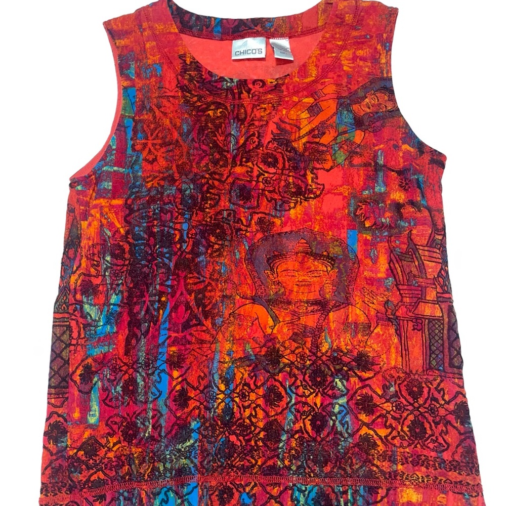Vintage 1990s Chicos bright colorful print graphic camisole - Picture 2 of 4